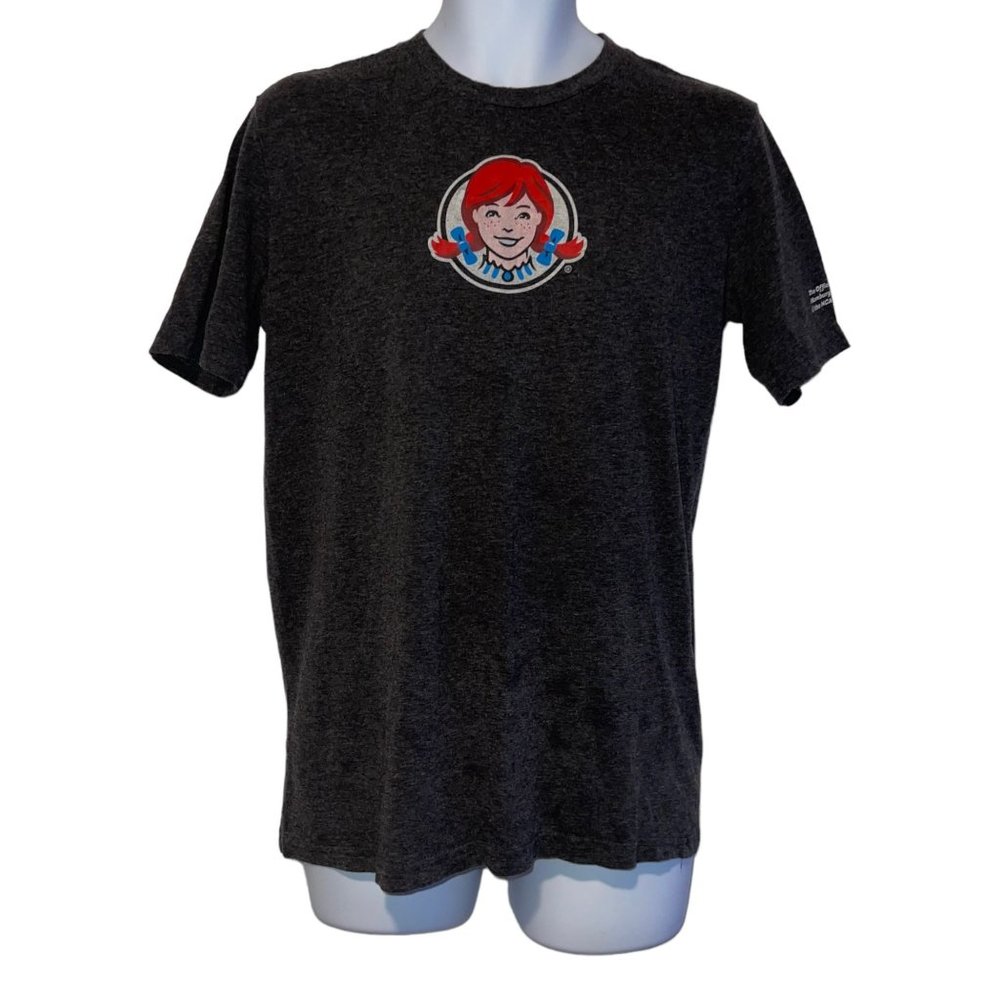 Wendys Employee Tee Shirt Mens M Gray Barco Uniforms Lunch is Short Eat A Frosty